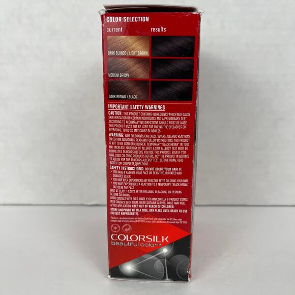 Revlon Colorsilk Hair Color Permanent 11 Soft Black Ammonia Free Keratin TornBox - Picture 5 of 6